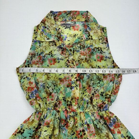 Bailey Blue Green Floral Print Collar Fit & Flare Mini Dress Size Small - Picture 6 of 9